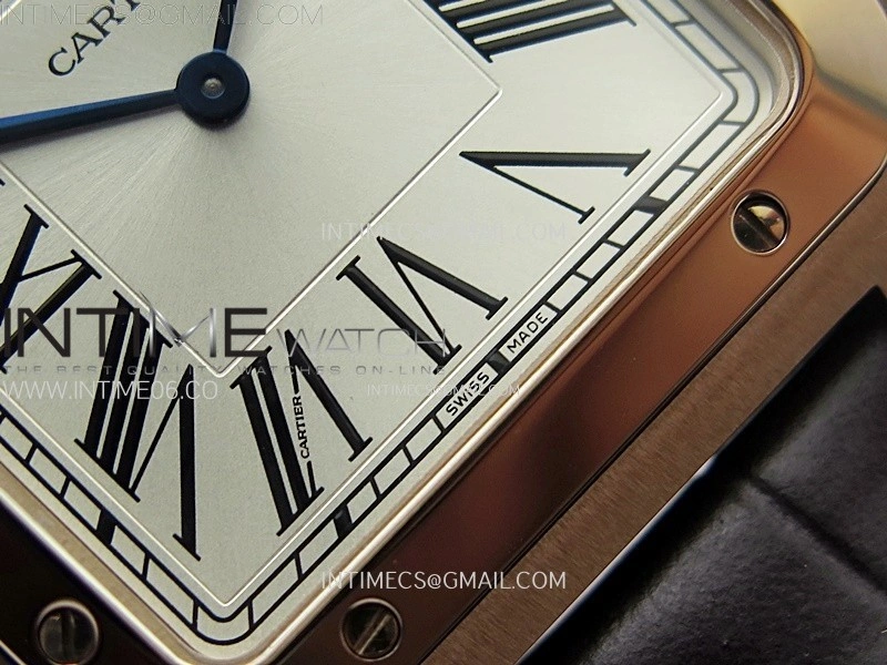 Santos Dumont 46.6mm RG F1F Best Edition Silver Dial on Brown Leather Strap Quartz
